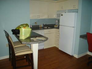the kitchen in our room